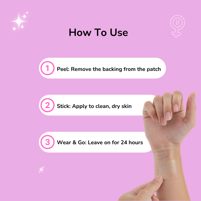 Menopause patch on skin – discreet wearable daily support